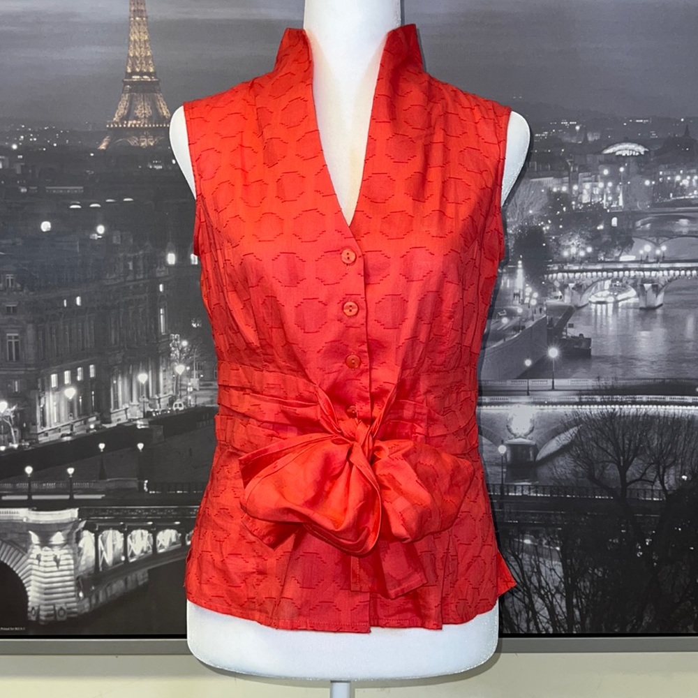 ADOLFO DOMINGUEZ BLOUSE IN CORAL RED